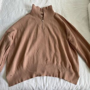 Tan Half Zip Sweater